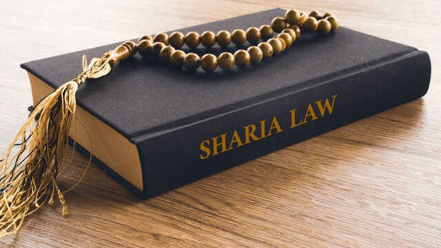 Sharia Law Book Cover with Islamic Prayer Beads
