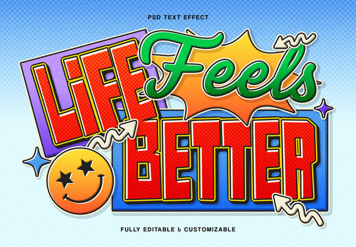 3D Colorful Comic Text Effect