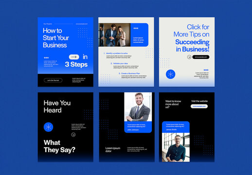 Blue and Black Corporate Business Growth Social Media