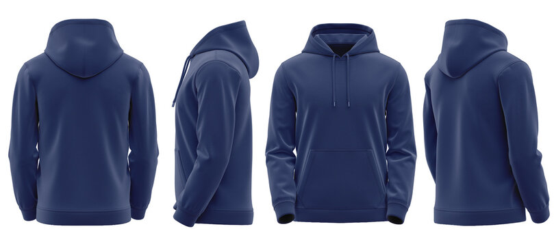 Hoodie Mockup For Men CLO3D Realistic Navy 