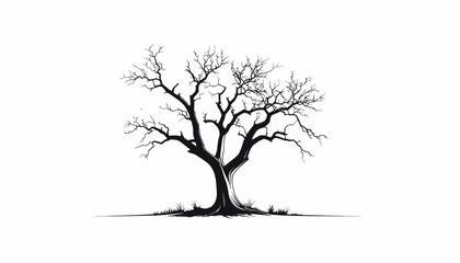 Leafless Tree Silhouette Against White. © muh ikhsan muliadi