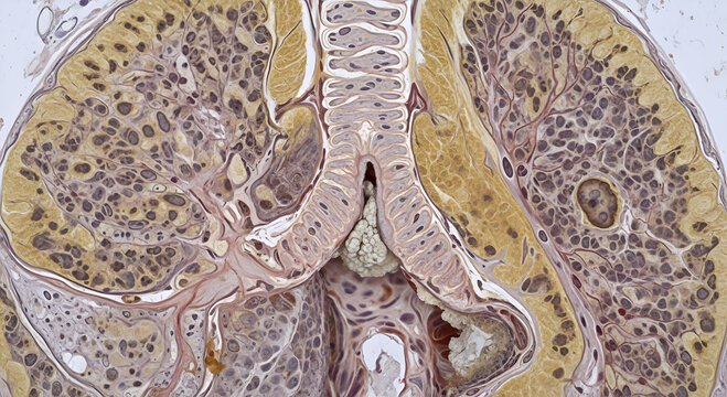 cross section of the vomeronasal organ under a light microscope