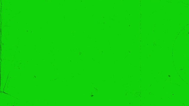 Green screen old film overlay with vintage dust, scratches, and grunge texture