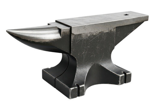 Heavy metal anvil tool for blacksmithing and metalworking isolated on a plain surface