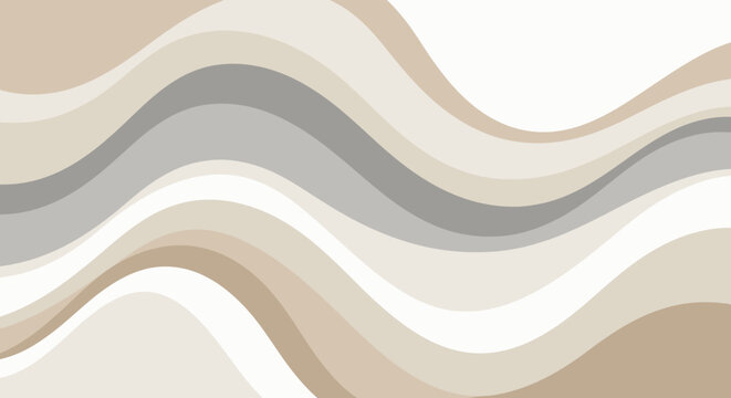 Wavy organic lines in warm beige and grey tones.