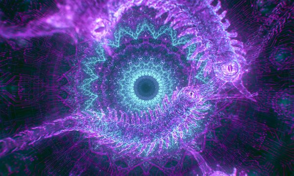 Neotropic holographic shader cell rotoscope style