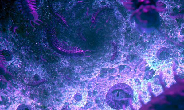 Neotropic holographic shader cell rotoscope style