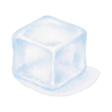 PNG Realistic ice cube illustration.