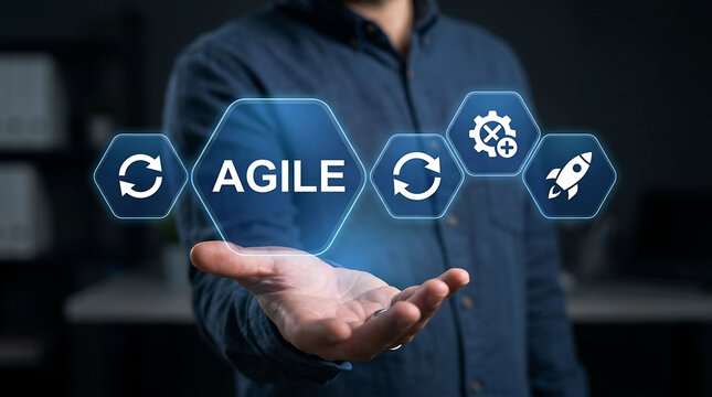 Agile software development method project management business concept