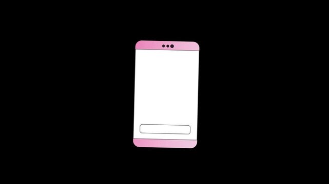 Minimalist Mobile Messaging and Online Chat Animation, Smartphone Communication Concept, Instant Message Icon Loop on Black Background