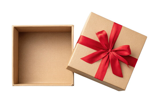 PNG Open gift box with ribbon