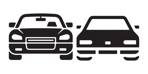 Fototapeta premium Set of car icons isolated on white background. vector design. modern car and classic car.
