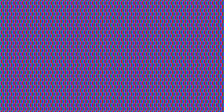Abstract LCD Screen Macro Background with Geometric RGB Pixel Blocks and Uniform Dot Matrix Structure for Technology Visuals. Vector Illustration.