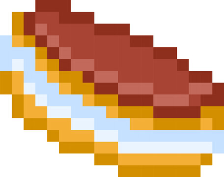 Eclair Pixel Art Pastry Icon