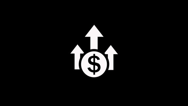 High pricing icon. Up arrow with dollar sign. high price business money cost pay payment logotype illustration background.