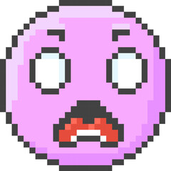 Fototapeta premium Emoji Shocked Face Pixel Art