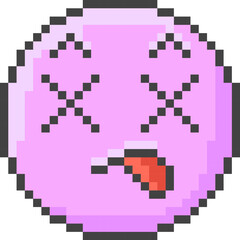 Fototapeta premium Emoji Dazed Face Pixel Art