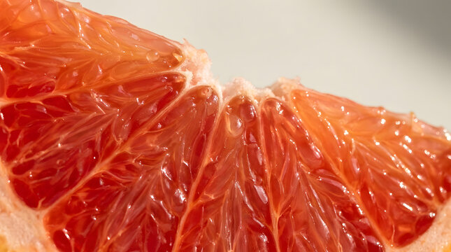 Vibrant detailed macro shot of fresh blood orange fruit pulp and segments