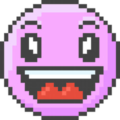 Fototapeta premium Emoji Laughing Pixel Art Face