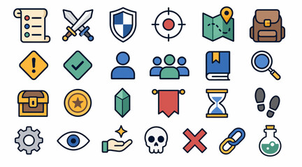 Colorful flat design icons for various themes and concepts. © Ako