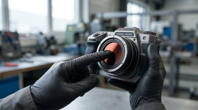 Examining an Industrial Thermal Imaging Camera with an Orange Infrared Filter &mdash; Non-Destructive Testing and Specialized Hardware Diagnostics Concept