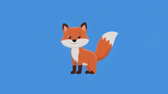 Cute Fox Characters Dancing in a Playful Pattern with a Blue Background