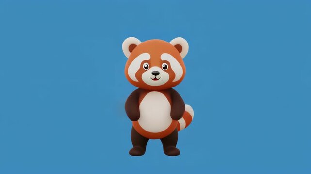 Cute Red Panda Dancing with Joy in Bright Studio Lighting a Whimsical Animation Concept