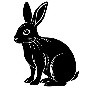 black rabbit vector illustration