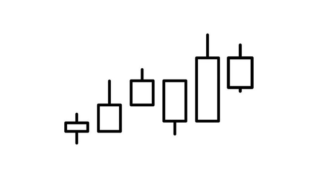 Candlestick, chart, forex, trading and finance, graphic animation. Alpha channel. Transparent background motion design. 4K resolution