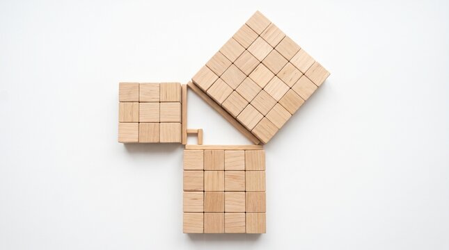 Pythagorean Theorem Demonstrated With Wooden Unit Cubes