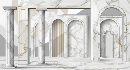 Fototapeta premium architectural detail of a building with columns