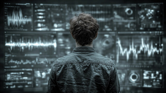 Cognitive pattern analysis interactive AI dashboards digital overlays futuristic immersive graphics behavioral modeling simulations predictive brainwave visualization
