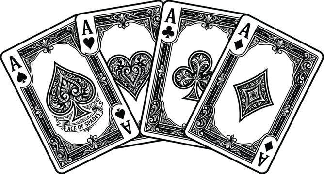 Ornate Spade Heart Diamond Club Images – Browse 971 Stock Photos