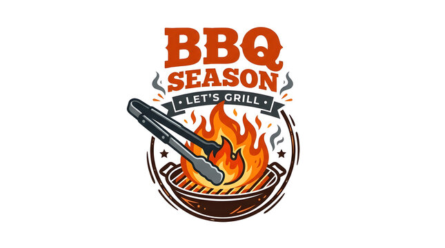 Grill flame with tongs icon design for barbecue season vector illustration