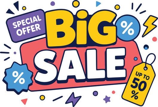 Big Sale Special Offer Promotional Banner Vector Illustration