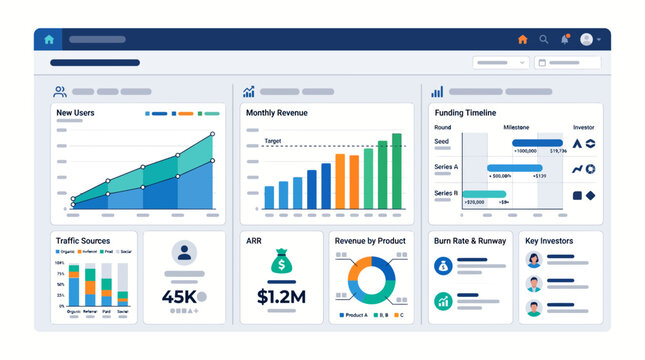 Modern Business Infographic Elements Vector Set with Web UI Interface Navigation Menu Buttons Website Template Layout and Flat Design Icons for Digital Applications