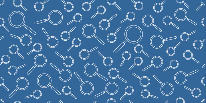 Loupe seamless pattern background. Seamless magnifying glass pattern. Magnifying glass doodle pattern background.	