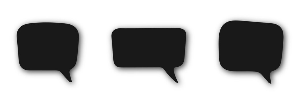 Transparent PNG speech bubble set with black and white comic talk bubbles isolated on transparent overlay background for graphic design and communication icons cloud collection vector retro empty pop