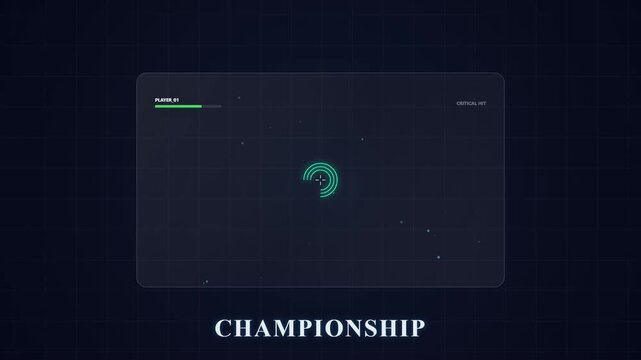 Digital Gaming Interface with Cyber HUD and Neon Graphics for Championship