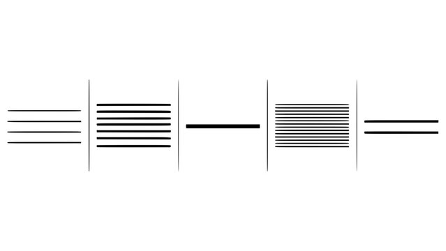 Lines Representing Sound Waves with Varying Thickness and Density Featuring Black, White, Abstract with Design and Illustration