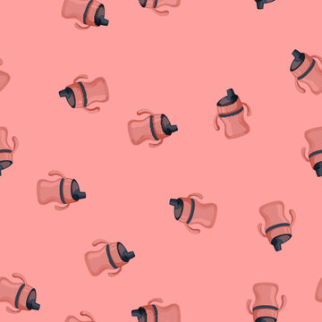 seamless pattern fedding sippy cup cartoon. fedding sippy cup sign vector
