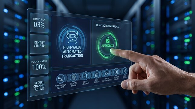 Businessman Hand Touching Screen Displaying a Digital Computer Virus Alert and Binary Code Concept