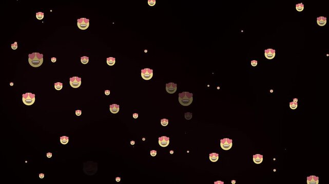 Animated floating heart-eyes emoji rise smoothly, perfect for social media, app UI, or reaction and engagement animations. Social Media In Love Emoji Icons Animation Floating on animated.
