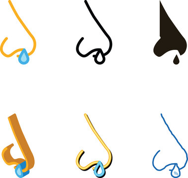 Running Nose Icon Vector. Outline Running Nose Sign. Isolated clean Contour Symbol