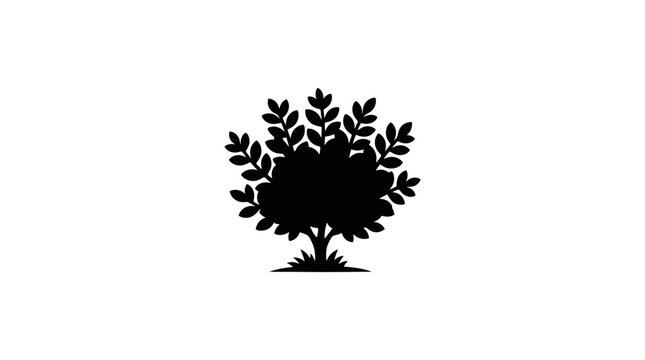 CAD tree lines,  grass Tree Silhouette, Black Tree Icon, Leafy Tree Shape, Simple Tree Vector vector