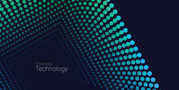 Abstract Fintech Technology Background with Digital Data Dots Network and Financial Innovation