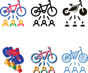 Fototapeta premium applicants for one bike icon vector. stylized applicants for one bike sign. color symbol