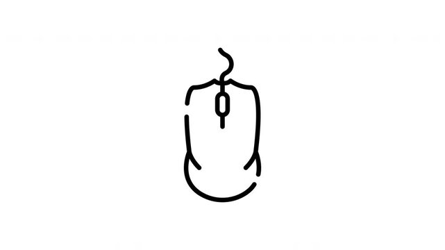 Computer Mouse Animated Icon With Alpha Channel. Digital Navigation, User Interface, And Peripheral Device Motion Graphic. Technology And Computing Essentials. On Transparent Background