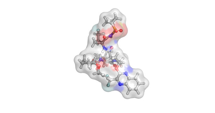 Glecaprevir, direct-acting antiviral protease inhibitor for chronic hepatitis C, 3D molecule 4K