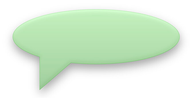 Light green oval speech bubble on transparent background